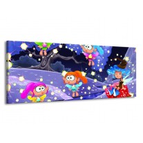 Canvas schilderij Sprookje | Groen, Blauw, Bruin | 145x58cm 1Luik