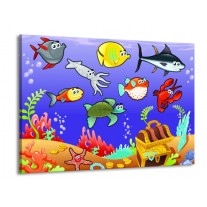 Glas schilderij Sprookje | Groen, Blauw, Paars | 100x70cm 1Luik