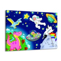 Glas schilderij Sprookje | Groen, Blauw, Paars | 100x70cm 1Luik