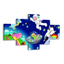 Glas schilderij Sprookje | Groen, Blauw, Paars | 125x70cm 5Luik