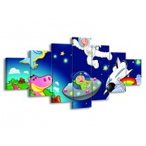 Glas schilderij Sprookje | Groen, Blauw, Paars | 210x100cm 7Luik