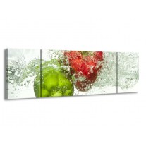 Glas schilderij Paprika | Groen, Rood, Wit | 170x50cm 3Luik