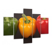 Glas schilderij Paprika | Rood, Geel, Groen | 100x70cm 5Luik