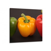 Glas schilderij Paprika | Rood, Geel, Groen | 50x50cm 1Luik