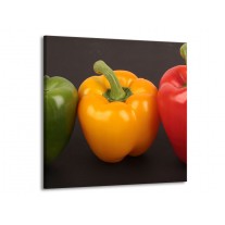 Canvas schilderij Paprika | Rood, Geel, Groen | 70x70cm 1Luik
