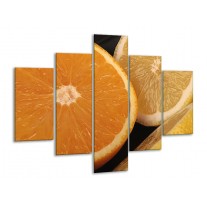 Glas schilderij Keuken | Geel, Oranje, Bruin | 100x70cm 5Luik