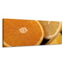 Glas schilderij Keuken | Geel, Oranje, Bruin | 145x58cm 1Luik