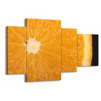 Glas schilderij Keuken | Geel, Oranje, Bruin | 120x75cm 4Luik