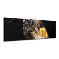 Glas schilderij Keuken | Geel, Wit, Zwart | 120x40cm 3Luik