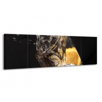 Glas schilderij Keuken | Geel, Wit, Zwart | 170x50cm 3Luik
