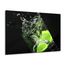 Glas schilderij Keuken | Groen, Wit, Zwart | 70x50cm 1Luik