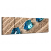 Glas schilderij Spa | Blauw, Bruin | 170x50cm 3Luik