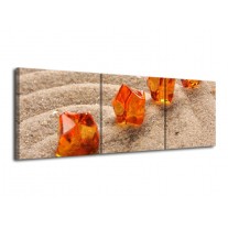 Canvas schilderij Zand | Bruin, Geel, Oranje | 120x40cm 3Luik