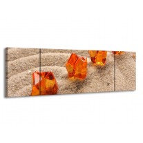Glas schilderij Zand | Bruin, Geel, Oranje | 170x50cm 3Luik
