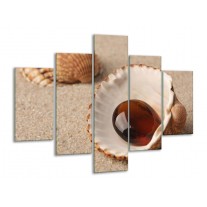 Glas schilderij Zand | Bruin, Crème | 100x70cm 5Luik