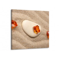 Canvas schilderij Spa | Oranje, Crème, Wit | 70x70cm 1Luik