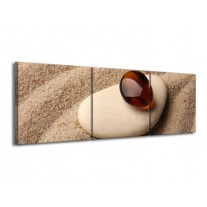 Glas schilderij Spa | Oranje, Crème, Wit | 150x50cm 3Luik