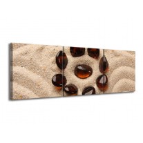 Glas schilderij Spa | Oranje, Crème, Bruin | 150x50cm 3Luik