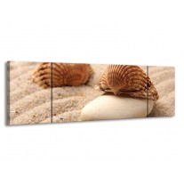 Glas schilderij Spa | Bruin, Crème | 170x50cm 3Luik