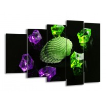 Canvas schilderij Spa | Groen, Paars, Zwart | 150x100cm 5Luik