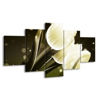 Canvas schilderij Tulp | Wit, Grijs | 150x80cm 5Luik