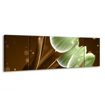 Glas schilderij Tulp | Groen, Bruin | 170x50cm 3Luik