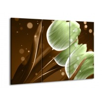 Canvas schilderij Tulp | Groen, Bruin | 90x60cm 3Luik