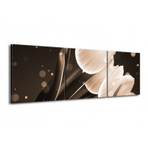 Glas schilderij Tulp | Wit, Grijs | 150x50cm 3Luik