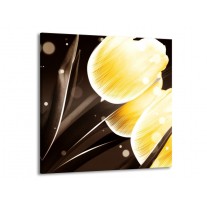 Glas schilderij Tulp | Geel, Bruin | 70x70cm 1Luik