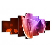 Glas schilderij Tulp | Paars, Rood | 210x100cm 7Luik