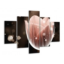 Glas schilderij Tulp | Bruin, Zwart | 100x70cm 5Luik
