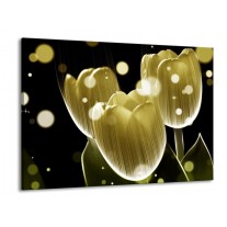 Glas schilderij Tulp | Geel, Zwart | 100x70cm 1Luik