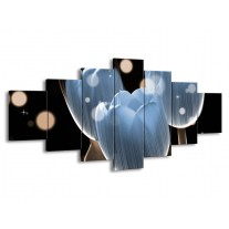 Glas schilderij Tulp | Blauw, Zwart | 210x100cm 7Luik