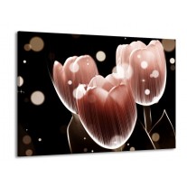 Glas schilderij Tulp | Bruin, Zwart | 100x70cm 1Luik