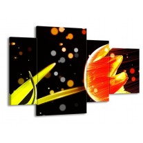 Glas schilderij Tulp | Oranje, Zwart | 120x75cm 4Luik