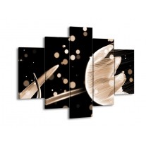 Canvas schilderij Tulp | Bruin, Zwart | 150x105cm 5Luik