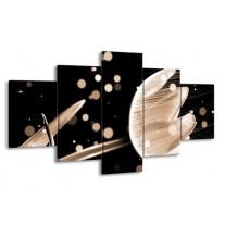 Canvas schilderij Tulp | Bruin, Zwart | 150x80cm 5Luik