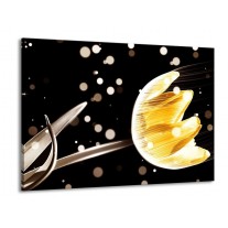 Glas schilderij Tulp | Geel, Zwart | 100x70cm 1Luik