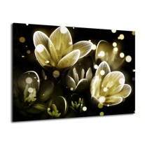 Glas schilderij Bloem | Geel, Groen | 70x50cm 1Luik