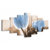 Glas schilderij Tulp | Blauw, Grijs | 210x100cm 7Luik