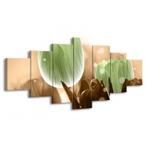 Glas schilderij Tulp | Groen, Bruin | 210x100cm 7Luik
