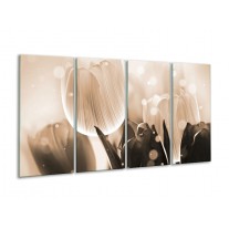 Glas schilderij Tulp | Grijs, Bruin, Zwart | 160x80cm 4Luik