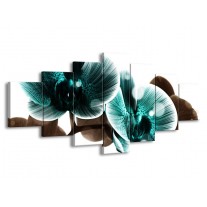 Glas schilderij Orchidee | Groen, Wit | 210x100cm 7Luik