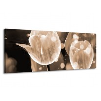 Canvas schilderij Tulp | Grijs | 145x58cm 1Luik