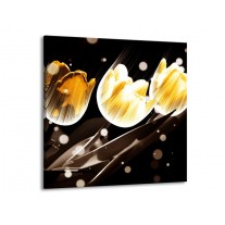 Glas schilderij Tulp | Geel, Zwart | 70x70cm 1Luik