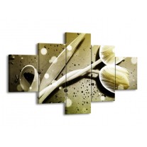 Glas schilderij Tulp | Grijs, Wit | 125x70cm 5Luik