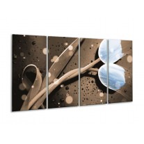 Glas schilderij Tulp | Blauw, Grijs | 160x80cm 4Luik