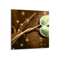 Glas schilderij Tulp | Groen, Bruin | 70x70cm 1Luik