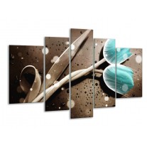 Glas schilderij Tulp | Blauw, Grijs | 170x100cm 5Luik