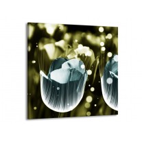 Glas schilderij Tulp | Blauw, Grijs | 70x70cm 1Luik